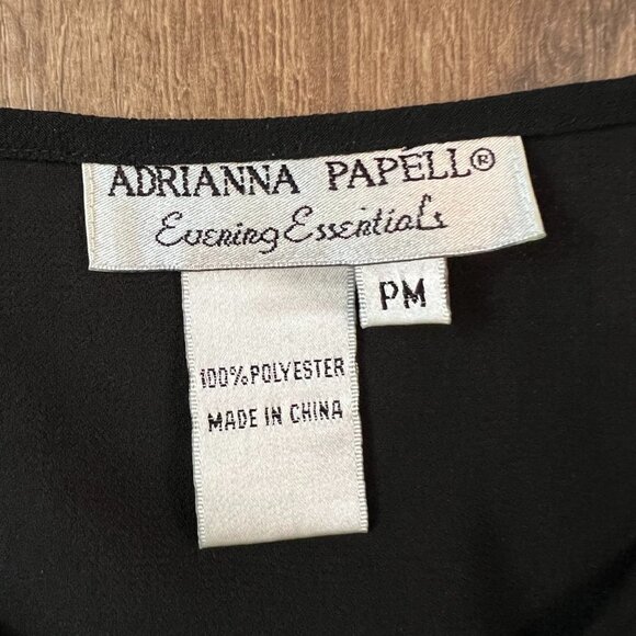 Adrianna Papell Evening Black Sheer Cardigan Blouse Beaded and Embroidered Sz PM - Picture 6 of 12